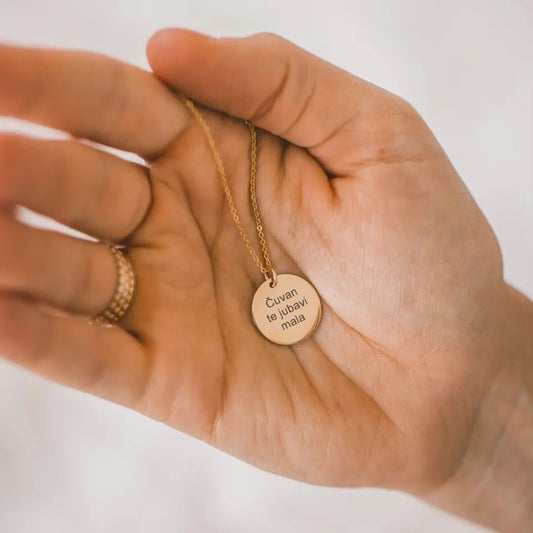 Custom engraved necklace with your words stainless steel