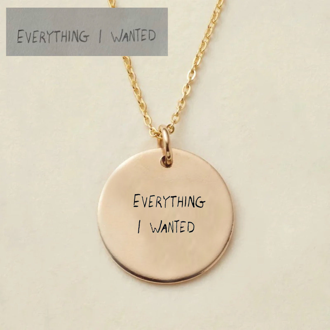 Actual handwriting necklace stainless steel