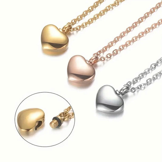 Heart-shaped necklace urn