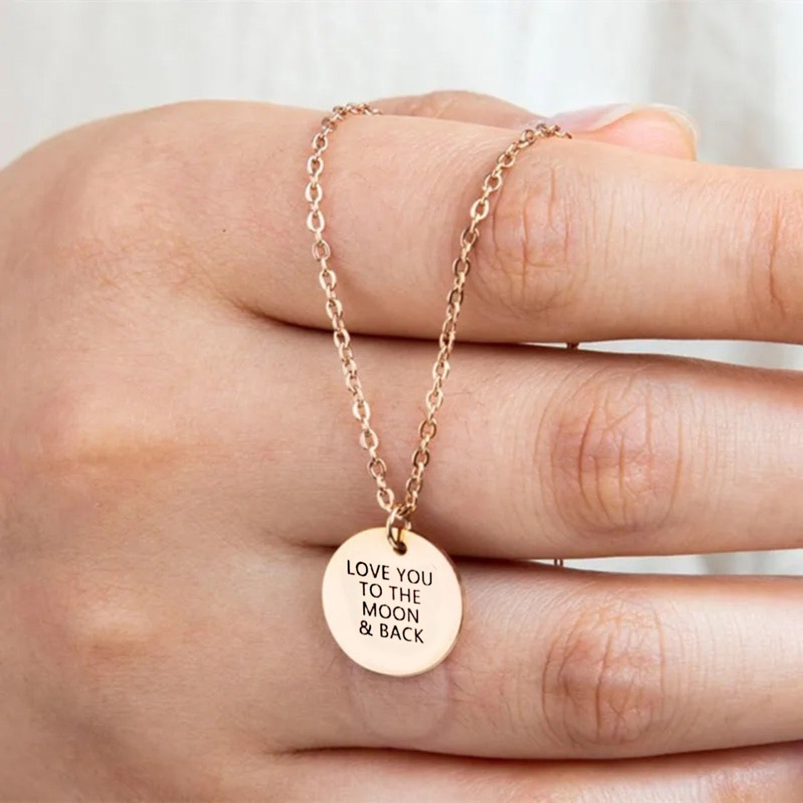 Custom engraved necklace with your words stainless steel