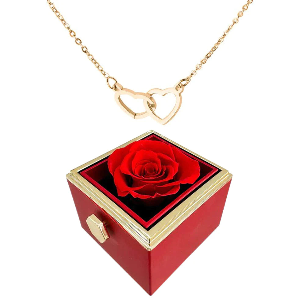 Forever rose with hidden necklace