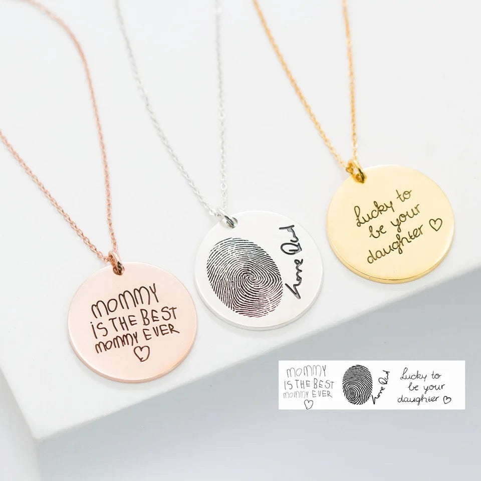 Actual handwriting necklace stainless steel